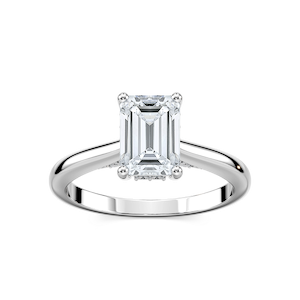 Vivian Emerald Lab Grown Diamond Arch Hidden Halo Engagement Ring