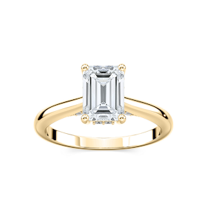 Vivian Emerald Lab Grown Diamond Arch Hidden Halo Engagement Ring