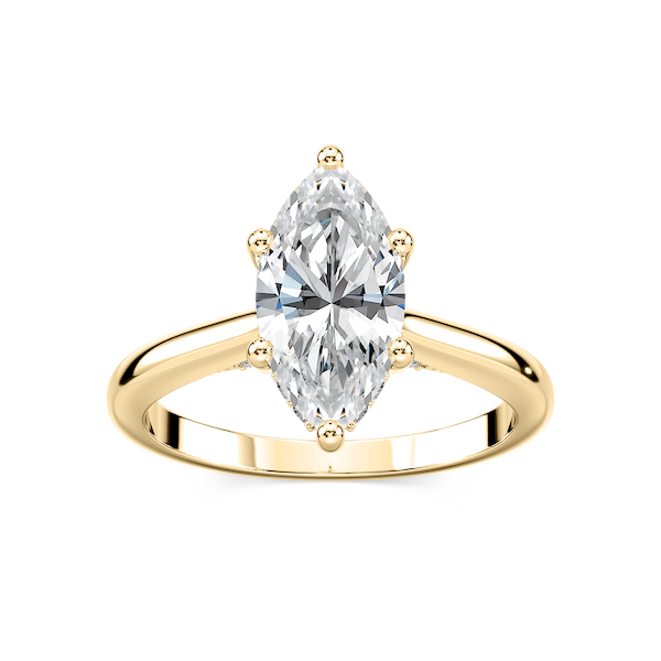 Vivian Marquise Lab Grown Diamond Arch Hidden Halo Engagement Ring