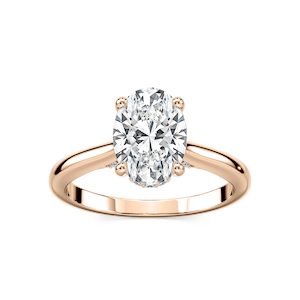 Vivian Oval Lab Grown Diamond Arch Hidden Halo Engagement Ring