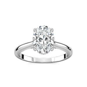 Vivian Oval Lab Grown Diamond Arch Hidden Halo Engagement Ring