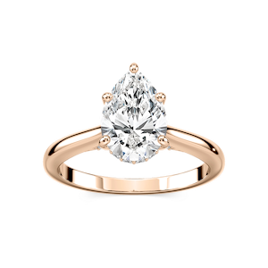 Vivian Pear Lab Grown Diamond Arch Hidden Halo Engagement Ring