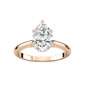 Vivian Pear Lab Grown Diamond Arch Hidden Halo Engagement Ring