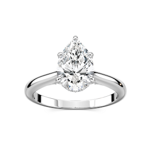 Vivian Pear Lab Grown Diamond Arch Hidden Halo Engagement Ring