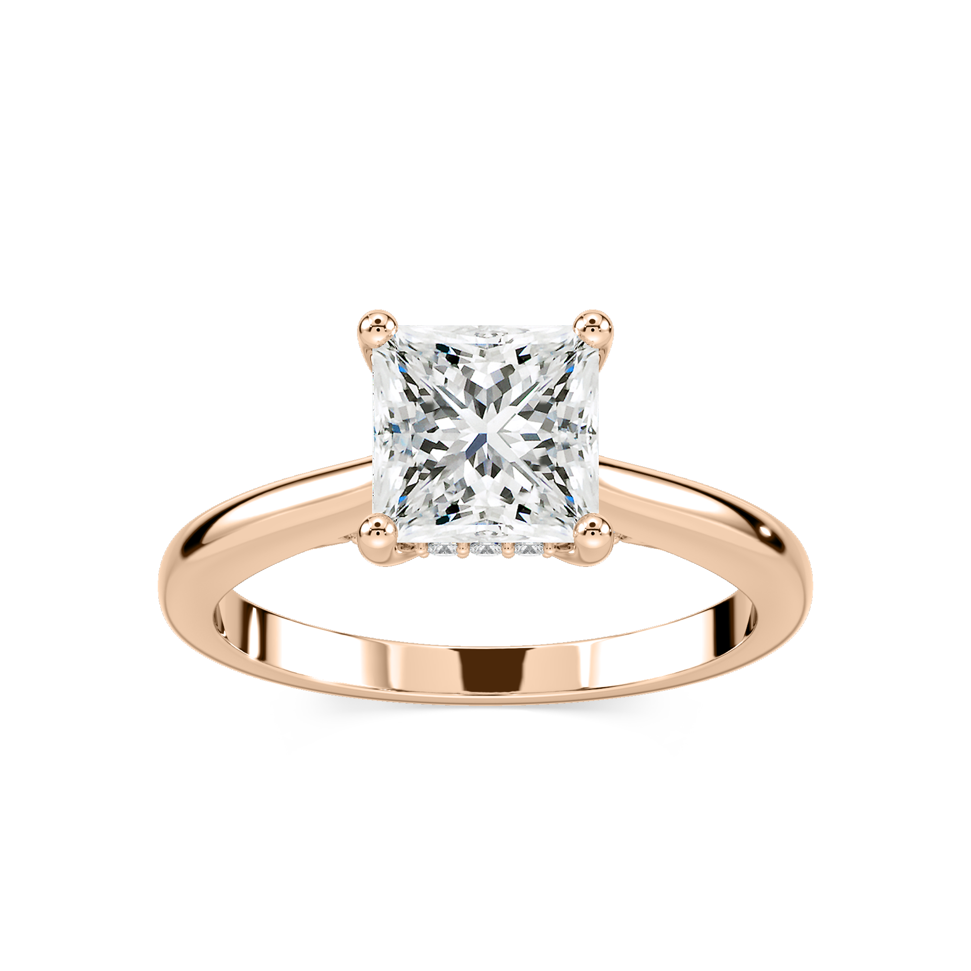 Vivian Princess Lab Grown Diamond Arch Hidden Halo Engagement Ring