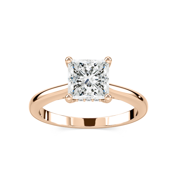 Vivian Princess Lab Grown Diamond Arch Hidden Halo Engagement Ring