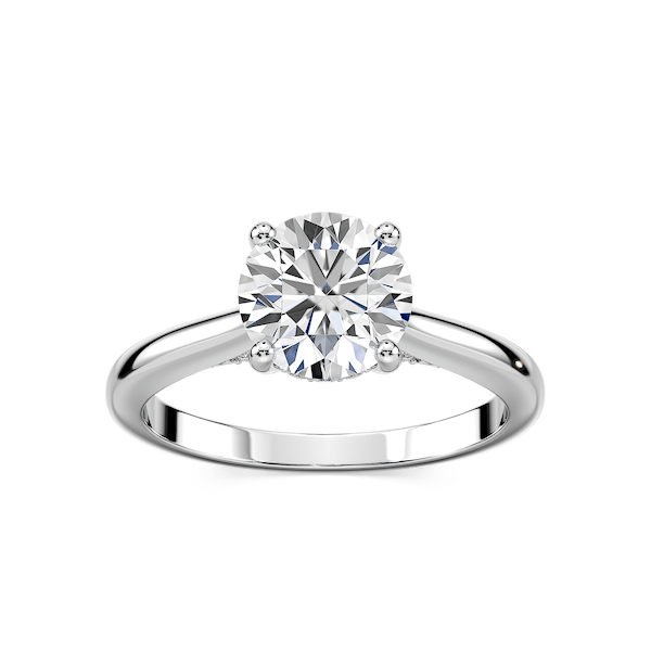 Vivian Round Lab Grown Diamond Arch Hidden Halo Engagement Ring