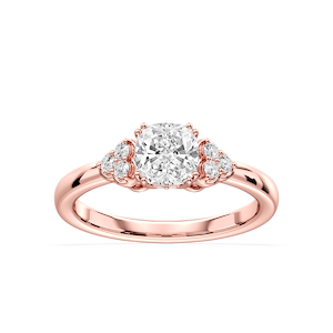 Viviana Cushion Lab Grown Diamond Double Prong Side Stone Engagement Ring