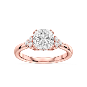 Viviana Princess Lab Grown Diamond Double Prong Side Stone Engagement Ring