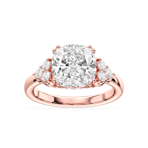 Viviana Princess Lab Grown Diamond Double Prong Side Stone Engagement Ring