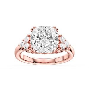 Viviana Princess Lab Grown Diamond Double Prong Side Stone Engagement Ring