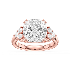 Viviana Princess Lab Grown Diamond Double Prong Side Stone Engagement Ring