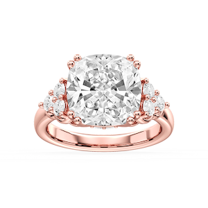 Viviana Princess Lab Grown Diamond Double Prong Side Stone Engagement Ring