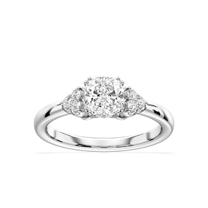 Viviana Princess Lab Grown Diamond Double Prong Side Stone Engagement Ring