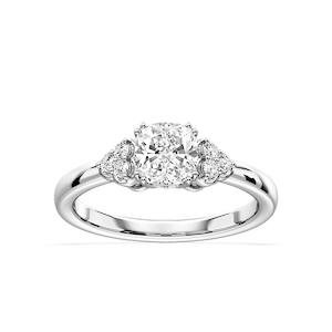 Viviana Cushion Lab Grown Diamond Double Prong Side Stone Engagement Ring