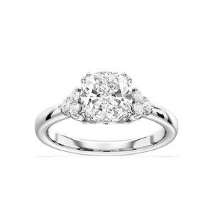 Viviana Princess Lab Grown Diamond Double Prong Side Stone Engagement Ring