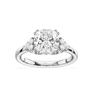 Viviana Princess Lab Grown Diamond Double Prong Side Stone Engagement Ring