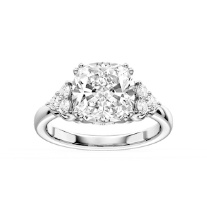 Viviana Princess Lab Grown Diamond Double Prong Side Stone Engagement Ring