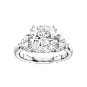 Viviana Princess Lab Grown Diamond Double Prong Side Stone Engagement Ring