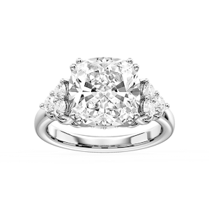 Viviana Princess Lab Grown Diamond Double Prong Side Stone Engagement Ring