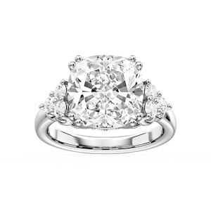 Viviana Princess Lab Grown Diamond Double Prong Side Stone Engagement Ring