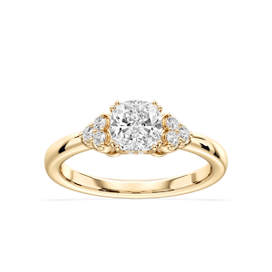Viviana Princess Lab Grown Diamond Double Prong Side Stone Engagement Ring