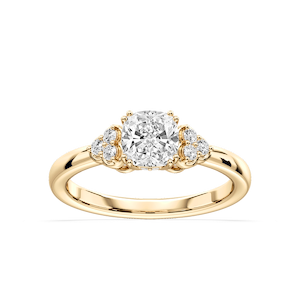 Viviana Cushion Lab Grown Diamond Double Prong Side Stone Engagement Ring