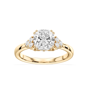 Viviana Princess Lab Grown Diamond Double Prong Side Stone Engagement Ring
