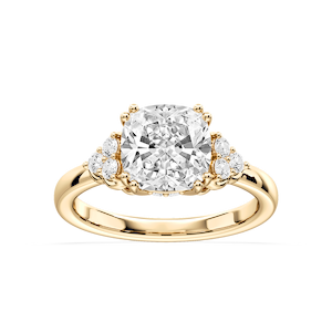Viviana Princess Lab Grown Diamond Double Prong Side Stone Engagement Ring