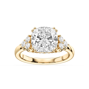 Viviana Princess Lab Grown Diamond Double Prong Side Stone Engagement Ring