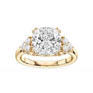 Viviana Princess Lab Grown Diamond Double Prong Side Stone Engagement Ring