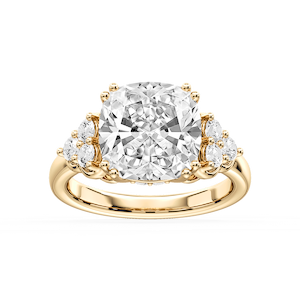 Viviana Princess Lab Grown Diamond Double Prong Side Stone Engagement Ring