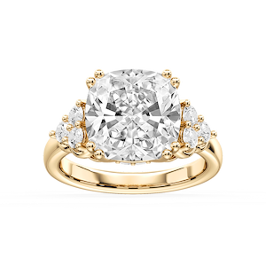 Viviana Princess Lab Grown Diamond Double Prong Side Stone Engagement Ring