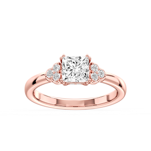 Viviana Cushion Lab Grown Diamond Double Prong Side Stone Engagement Ring