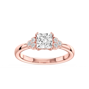 Viviana Princess Lab Grown Diamond Double Prong Side Stone Engagement Ring