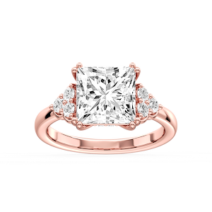 Viviana Cushion Lab Grown Diamond Double Prong Side Stone Engagement Ring