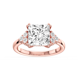 Viviana Princess Lab Grown Diamond Double Prong Side Stone Engagement Ring