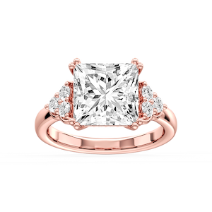 Viviana Cushion Lab Grown Diamond Double Prong Side Stone Engagement Ring