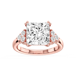 Viviana Princess Lab Grown Diamond Double Prong Side Stone Engagement Ring