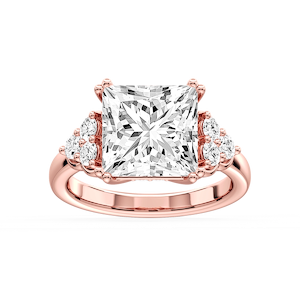 Viviana Princess Lab Grown Diamond Double Prong Side Stone Engagement Ring