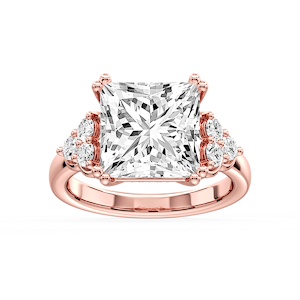 Viviana Cushion Lab Grown Diamond Double Prong Side Stone Engagement Ring