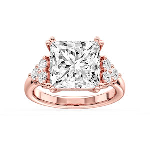 Viviana Princess Lab Grown Diamond Double Prong Side Stone Engagement Ring