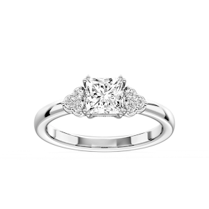 Viviana Princess Lab Grown Diamond Double Prong Side Stone Engagement Ring