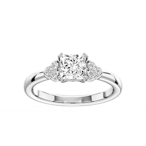 Viviana Cushion Lab Grown Diamond Double Prong Side Stone Engagement Ring