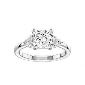 Viviana Princess Lab Grown Diamond Double Prong Side Stone Engagement Ring