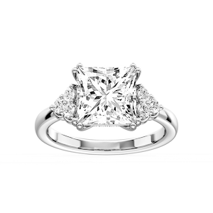 Viviana Princess Lab Grown Diamond Double Prong Side Stone Engagement Ring