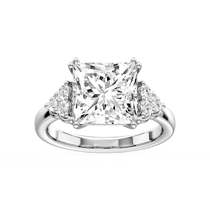 Viviana Princess Lab Grown Diamond Double Prong Side Stone Engagement Ring