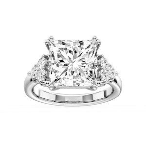 Viviana Princess Lab Grown Diamond Double Prong Side Stone Engagement Ring