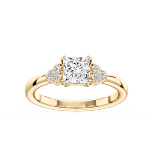 Viviana Princess Lab Grown Diamond Double Prong Side Stone Engagement Ring