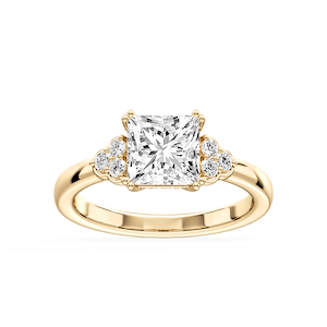 Viviana Princess Lab Grown Diamond Double Prong Side Stone Engagement Ring
